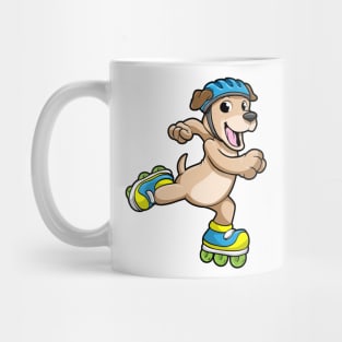 Dog as Inline Skater with Inline Skates and Helmet Mug